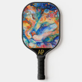 *~* AP68 grillige eigenzinnige kat Vibrant kleurri Pickleball Paddle (Voorkant)