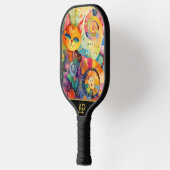 *~* AP68 Whimsical Quirky Cat Vibrant Kleurrijk 2 Pickleball Paddle (Links)