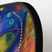 *~* AP68 Whimsical Quirky Cat Vibrant Kleurrijk 8 Pickleball Paddle (Links Detail)