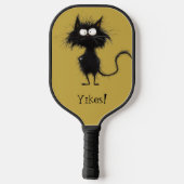 *~* AP68 Whimsical Quirky Cat Vibrant Kleurrijk 8 Pickleball Paddle (Achterkant)