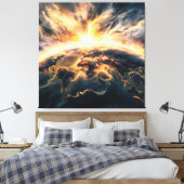 *~* AP70 Aarde Wereld Kosmische Eenheid Goed Canvas Afdruk (Insitu (Slaapkamer))