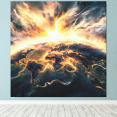 *~* AP70 Aarde Wereld Kosmische Eenheid Goed Canvas Afdruk (Insitu (Houten vloer))