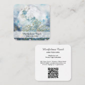 *~* AP70 Etherische Pastel Maan Bloemen QR Bloemen Vierkante Visitekaartje (Voorkant / Achterkant)