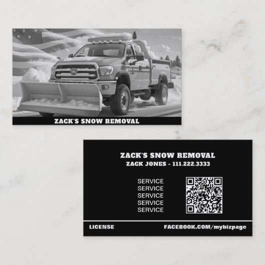*~* AP74 Sneeuw Verwijdering Ploeg Vrachtwagen Pat Visitekaartje (Voorkant / Achterkant)