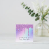 *~* AP7 PASTEL regenboogschijven Paars Vierkante Visitekaartje (Staand voorkant)