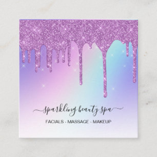 *~* AP7 PASTEL regenboogschijven Paars Vierkante Visitekaartje