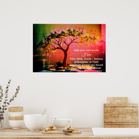 *~* AP81 Artistieke Etherische Kalmerende Boom DIY Poster (Keuken)