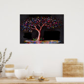 *~* AP81 Moderne Artistieke Etherische Neonboom Poster (Keuken)