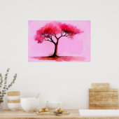 *~* AP81 Moderne Artistieke Etherische Roze Boom Poster (Keuken)