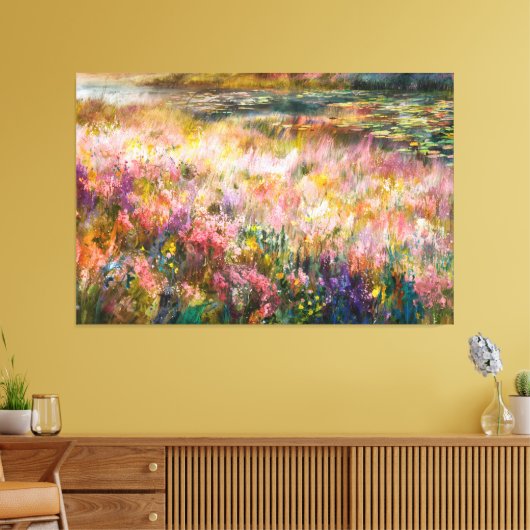 *~* AP84 Etherisch schilderen Bloemen Vijver Lelie Canvas Afdruk (Insitu (Woonkamer))