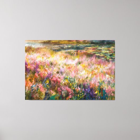 *~* AP84 Etherisch schilderen Bloemen Vijver Lelie Canvas Afdruk (Voorkant)