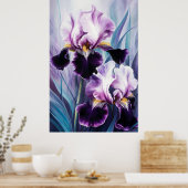 *~* AP84 Paarse Iris Irissen Wall Art Poster (Keuken)