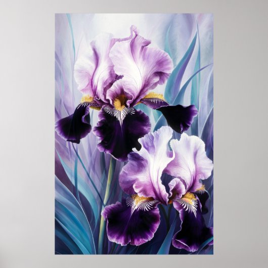 *~* AP84 Paarse Iris Irissen Wall Art Poster (Voorkant)