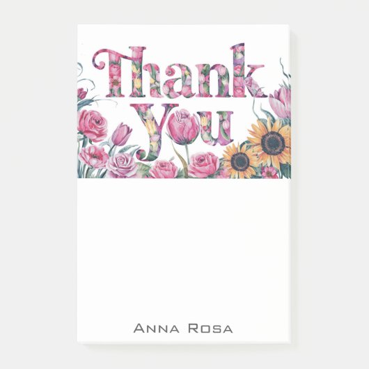 *~* AP85 Bloemen Dank u Dankbaarheid Manifesting Post-it® Notes (Voorkant)