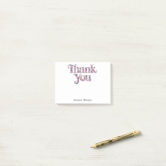 *~* AP85 Bloemen Dankbaarheid Manifest Dank u 1 Post-it® Notes (Op bureau)