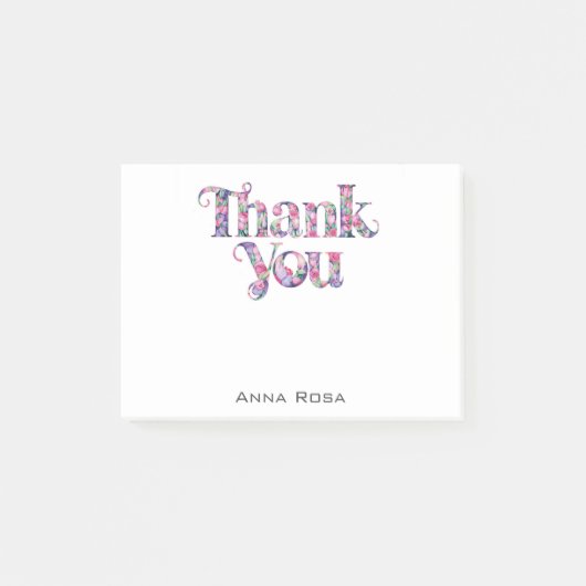 *~* AP85 Bloemen Dankbaarheid Manifest Dank u Post-it® Notes (Voorkant)