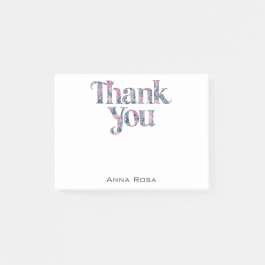 *~* AP85 Floral = Dankbaarheid Manifest Dank u Post-it® Notes (Voorkant)
