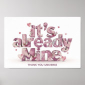 *~* AP85 Harten Manifestatie Wet van Aantrekking Poster (Voorkant)