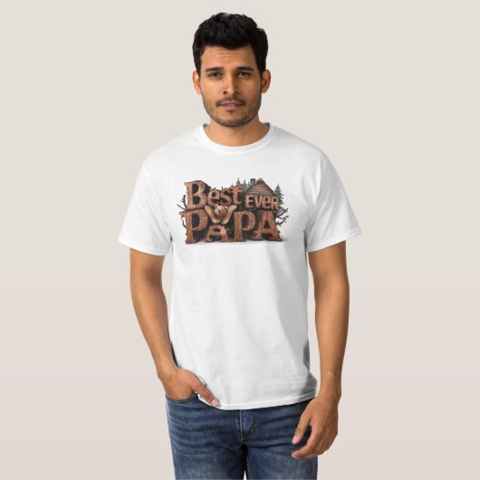 *~* AP86 BESTE OOIT PAPA Vaderdag Rustic T-shirt (Voorkant volledig)