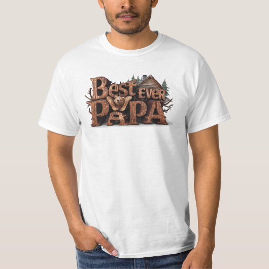 *~* AP86 BESTE OOIT PAPA Vaderdag Rustic T-shirt (Voorkant)