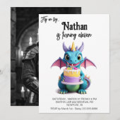 *~* AP88 Baby Dragon Photo Cake Verjaardagsfeest Kaart (Voorkant / Achterkant)