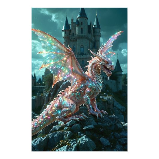 *~* AP88 Castle Fantasy Dragon Wall Artwork 16 Foto Afdruk (Voorkant)