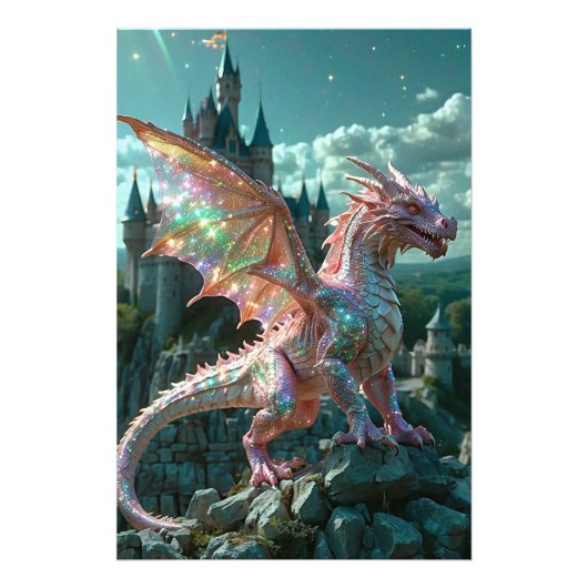 *~* AP88 Castle Fantasy Dragon Wall artwork 21 Foto Afdruk (Voorkant)
