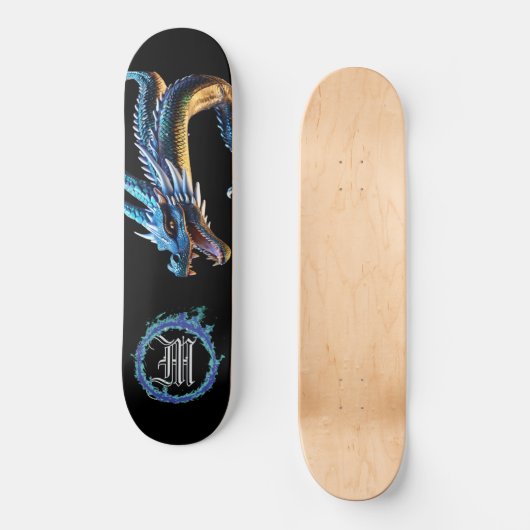 *~* AP88 Elemental Metallic Dragon Mouth Blue Persoonlijk Skateboard (Voorkant)