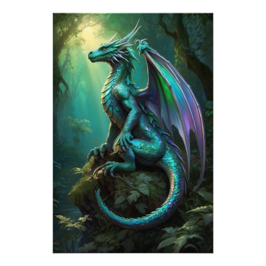 ** AP88 Enchanting Fantasy Dragon Wall Art 10 Foto Afdruk (Voorkant)