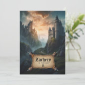 *~* AP88 Fantasy Kastelen Middeleeuwse Verjaardag Kaart (Staand voorkant)