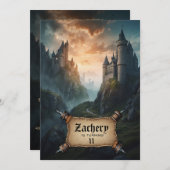 *~* AP88 Fantasy Kastelen Middeleeuwse Verjaardag Kaart (Voorkant / Achterkant)