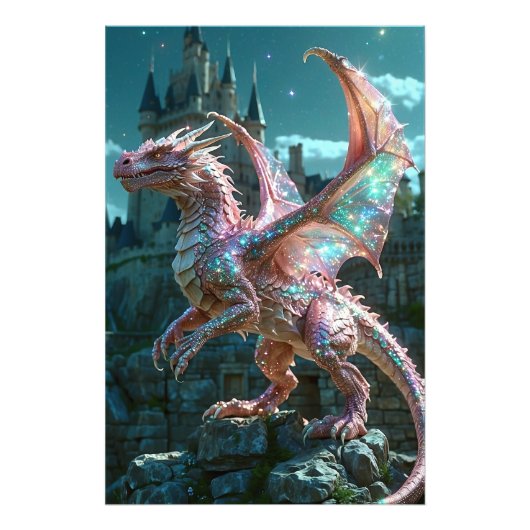 *~* AP88 Fantasy Shimmering Dragon Wall Art 15 Foto Afdruk (Voorkant)
