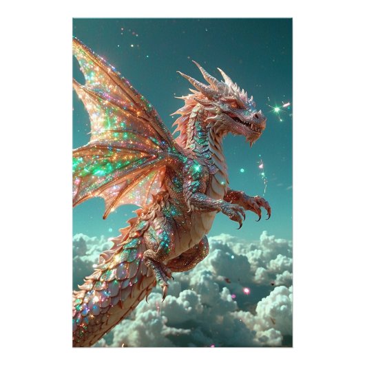 *~* AP88 Flying Fantasy Dragon Wall Artwork 6 Foto Afdruk (Voorkant)