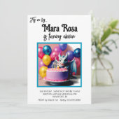 *~* AP88 FOTO Schattigee Baby Dragon Verjaardagsfe Kaart (Staand voorkant)