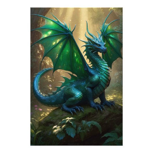*~* AP88 Glitterende Fantasy Dragon Wall Artwork 9 Foto Afdruk (Voorkant)