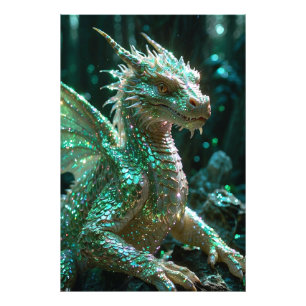 *~* AP88 Glittery Fantasy Dragon Wall Art 5 Foto Afdruk