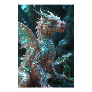 *~* AP88 Glittery Fantasy Dragon Wall Artwork 18 Foto Afdruk