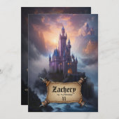 *~* AP88 Kastelen Zon Middeleeuwse Fantasie Verjaa Kaart (Voorkant / Achterkant)