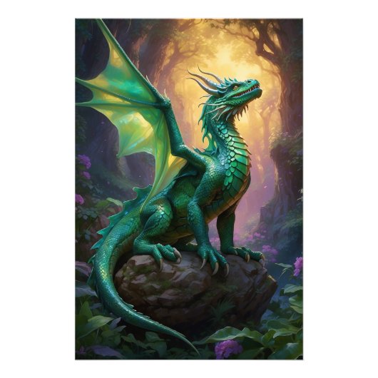 ** AP88 Magical Fantasy Dragon Wall Art 11 Foto Afdruk (Voorkant)