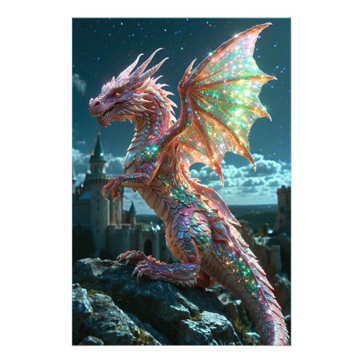 *~* AP88 Majestic Fantasy Dragon Wall artwork 29 Foto Afdruk (Voorkant)