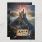 *~* AP88 Mountain Castle Medieval Fantasy Verjaard Kaart (Voorkant / Achterkant)