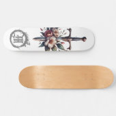 *~* AP88 Vuur Middeleeuws Zwaard Bloemen Bloemen Persoonlijk Skateboard (Horizontaal)
