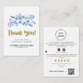 *~* AP8 LOGO KOSMISCHE KRISTALLEN Review DANK U QR Informatiekaartje (Voorkant / Achterkant)