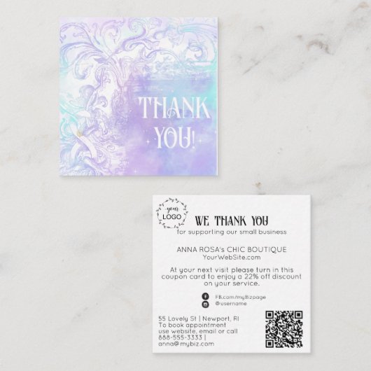 *~* AP8 QR Coupon DANK U LOGO Informatiekaartje (Voorkant / Achterkant)