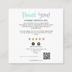 *~* AP8 QR DANK U DE Gold Star Review behuizing  Informatiekaartje