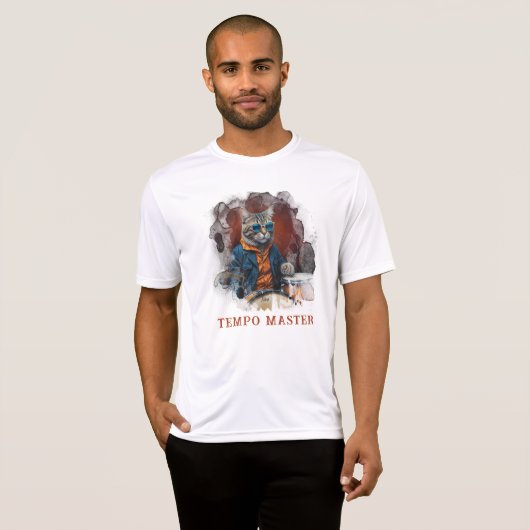 *~* AP91 Percussionist Cool Cat Jacket DRUMMER T-shirt (Voorkant volledig)