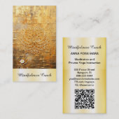 *~* AP92 QR Gouden Bloem van het Leven Reiki Yoga  Visitekaartje (Voorkant / Achterkant)