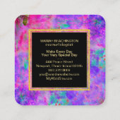 ** AP93 Abstract Gold Dust Neon Bold Vierkante Visitekaartje (Achterkant)