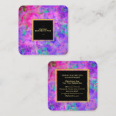 ** AP93 Abstract Gold Dust Neon Bold Vierkante Visitekaartje (Voorkant / Achterkant)