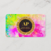 *~AP93 Neon Rainbow BOLD Abstract QR-Visitekaartje Visitekaartje (Voorkant)